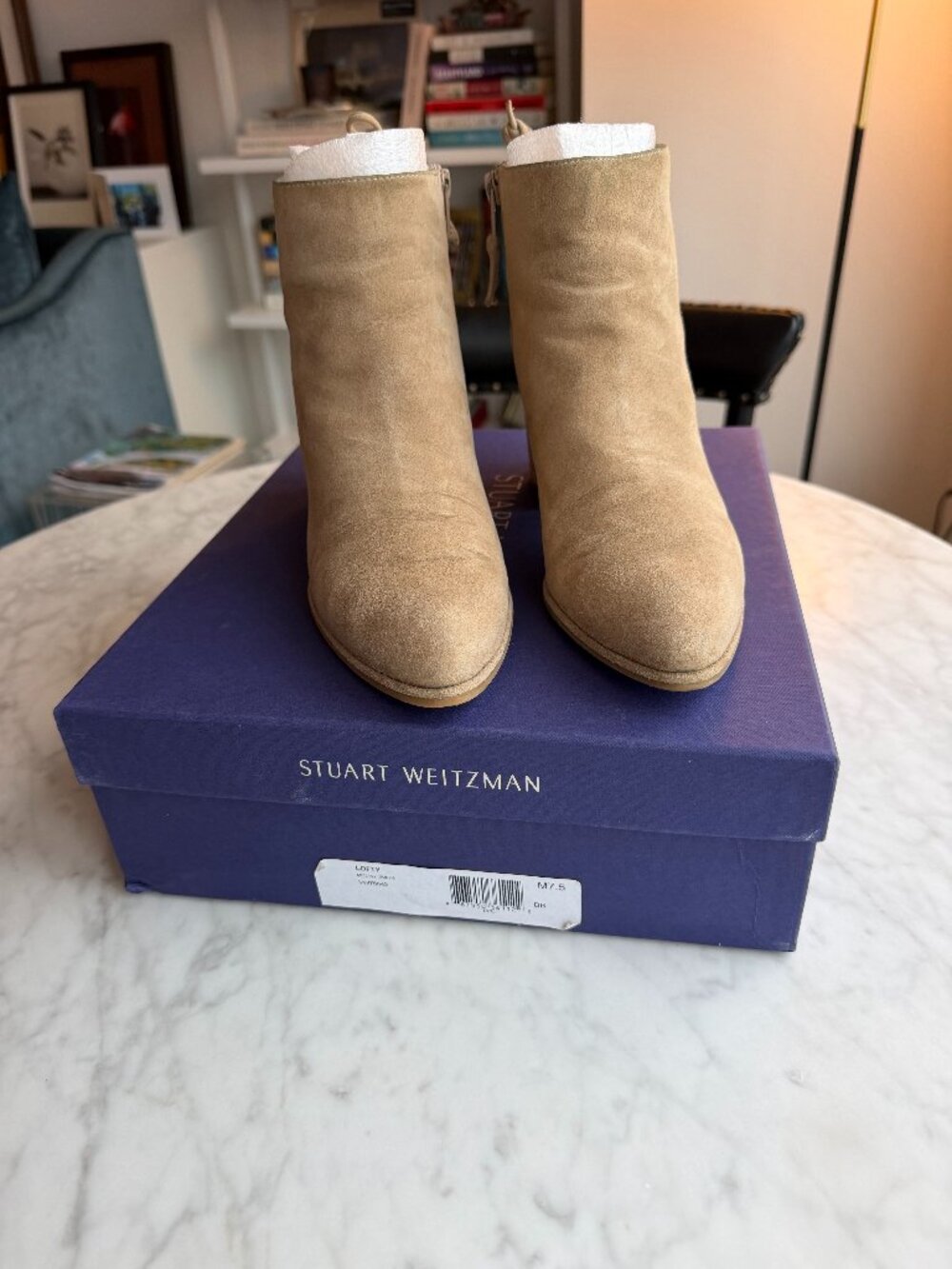 Stuart Weitzman Lofty Tan Suede Bootie